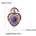 Alloy Rhinestone Heart Brooch For Women's Suits And Cardigans view 4