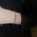 Dopamine Colorful Rhinestone Copper Bangle Light Luxury Fashion Ring Design Bracelet view 4