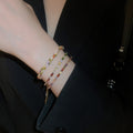 Dopamine Colorful Rhinestone Copper Bangle Light Luxury Fashion Ring Design Bracelet view 1