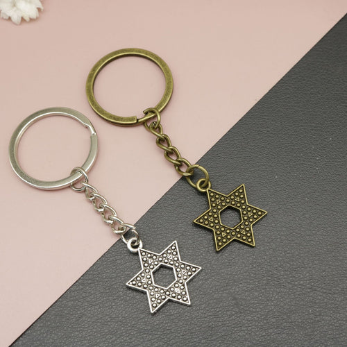 Metal Hexagram Star Keychain Bag Charm for Keys and Gifts