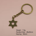 Metal Hexagram Star Keychain Bag Charm for Keys and Gifts view 2