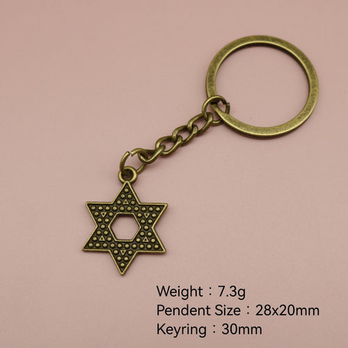 Metal Hexagram Star Keychain Bag Charm for Keys and Gifts