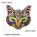 Alloy Rhinestone Fox Mask Brooch Pin For Suits And Cardigans view 6