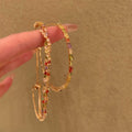 Colorful Dopamine Rhinestone Geometric Copper Bangle Minimalist Fashion Designer Bracelet view 2