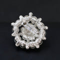 Black Silver Tone Flower Crystal Pearl Look Metal Brooch Pin 3.7 cm 3.7 cm view 5