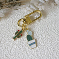 Zinc Alloy Cactus Keychain Key Ring Bag Charm Gift view 3