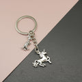 Metal Unicorn Dinosaur Keychain Bag Charm Gift view 1