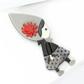 Acrylic Girl With Handbag Brooch For Suit And Cardigan view 2