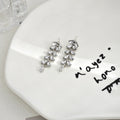 Elegant Silver Needle Rhinestone Leaf Vine Long Drop Earrings Luxury Zircon Bridal Jewelry Earrings view 2