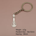 Metal Guitar Keychain Bag Charm – Gold view 2