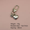 Zinc Alloy Heart Clasp Keychain For Bag Charm Gift view 2