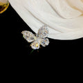 Light Luxury Copper Butterfly Brooch With Teardrop Zircon For Wedding Dress Accessories view 4