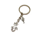 Zinc Alloy Cat And Fish Keychain Bag Charm Gift view 5