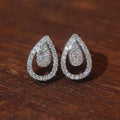 European Style Water Drop Stud Earrings For Women, Geometric Zircon Fashion Ear Jewelry view 5