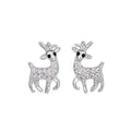 Sweet Delicate Deer Stud Earrings, Cute Minimalist Korean Style Christmas Holiday Ear Jewelry view 5