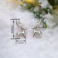 Christmas Reindeer Stud Earrings, Realistic Deer Antler Ear Jewelry With Trendy Design view 4