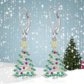 Sparkling Christmas Tree Drop Earrings With Zircon Stars, Holiday Festival Fashion Jewelry view 2