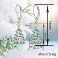 Sparkling Christmas Tree Drop Earrings With Zircon Stars, Holiday Festival Fashion Jewelry view 4