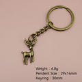 Metal Geometric Deer Keychain Bag Charm view 2