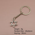 Metal Hexagram Star Keychain Bag Charm for Keys and Gifts – Gold view 2