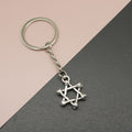 Metal Hexagram Star Keychain Bag Charm for Keys and Gifts – Gold view 1