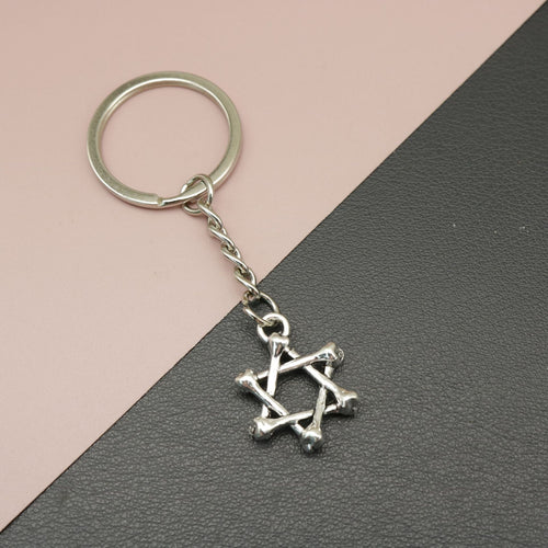 Metal Hexagram Star Keychain Bag Charm for Keys and Gifts – Gold