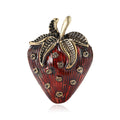 Metal Alloy Enamel Strawberry Brooch For Suit And Cardigan Decoration view 5