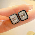 Light Luxury Geometric Square Stud Earrings For Women, Elegant French Style Fashion Jewelry view 2