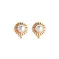 Elegant Vintage Round Inlaid Pearl Rhinestone Alloy Clip On No Piercing Luxury Womens Earrings view 5