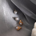 Elegant Vintage Round Inlaid Pearl Rhinestone Alloy Clip On No Piercing Luxury Womens Earrings view 2