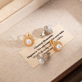 Elegant Vintage Round Inlaid Pearl Rhinestone Alloy Clip On No Piercing Luxury Womens Earrings view 1