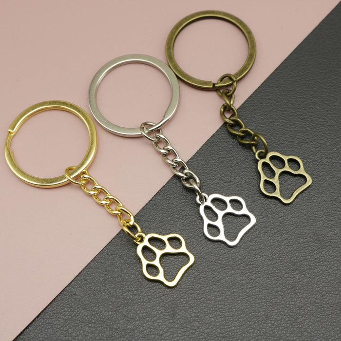 Zinc Alloy Footprint Keychain Bag Charm Gift