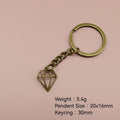 Metal Hollow Diamond Shape Keychain Bag Charm Gift Accessory view 2