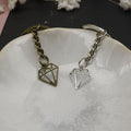 Metal Hollow Diamond Shape Keychain Bag Charm Gift Accessory view 4