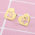 Cute Cat Paw Stud Earrings For Women, Footprint Shape Trendy Fashion Ear Jewelry view 3