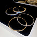 Copper Round Rhinestone Open Bangle For Women Minimalist Light Luxury Jewelry view 2