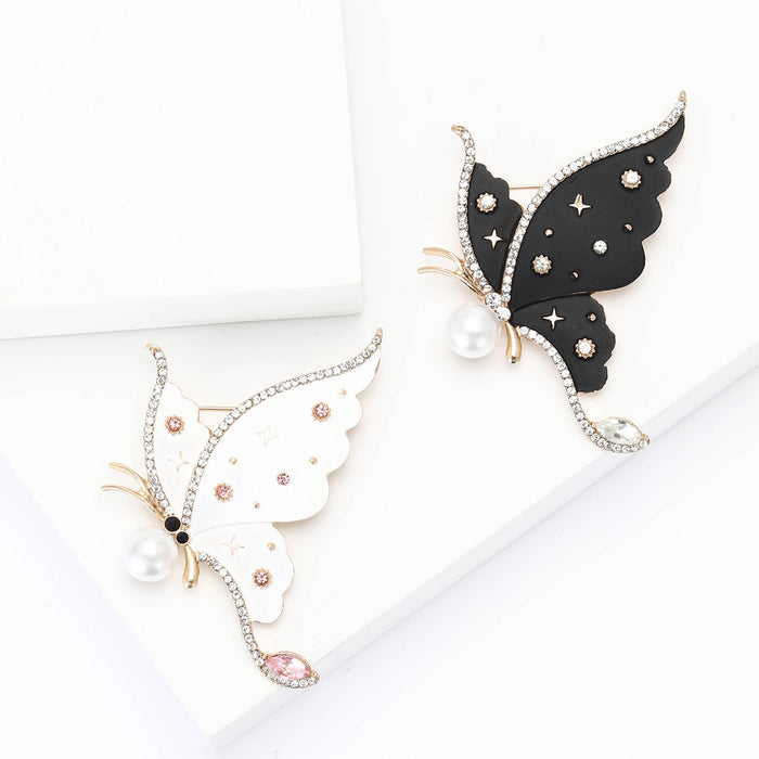 Alloy Pearl Star Butterfly Brooch Pin For Women's Suits