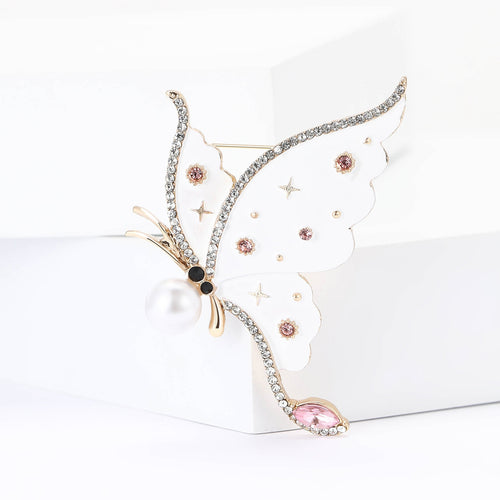 Alloy Pearl Star Butterfly Brooch Pin For Women's Suits