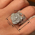 European American Rose Flower Open Adjustable Shiny Ring For Women Fashion Engagement Gift Jewelry view 4