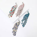 Alloy Rhinestone Peacock Chain Brooch Pin For Suits And Shawls view 1