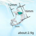 Zircon Inlaid Bird Branch Open Adjustable Ring For Women, Trendy Design Single Ring view 4
