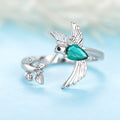 Zircon Inlaid Bird Branch Open Adjustable Ring For Women, Trendy Design Single Ring view 1