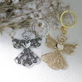Metal Angel Keychain Bag Charm Gift – Gold view 3
