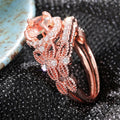 European Zircon Inlaid Couple Rings For Women Shiny Designer Wedding Two Piece Jewelry Set view 2