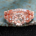 European Zircon Inlaid Couple Rings For Women Shiny Designer Wedding Two Piece Jewelry Set view 5