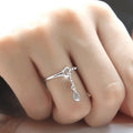 Minimalist Heart Chain Pendant Ring For Women, Sweet Daily Wear Fashion Accessory view 2