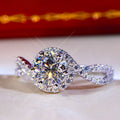 Classic Geometric Line Ring With Zircon Inlay, Elegant Wedding Fashion Accessory view 1