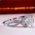 Classic Geometric Line Ring With Zircon Inlay, Elegant Wedding Fashion Accessory view 4