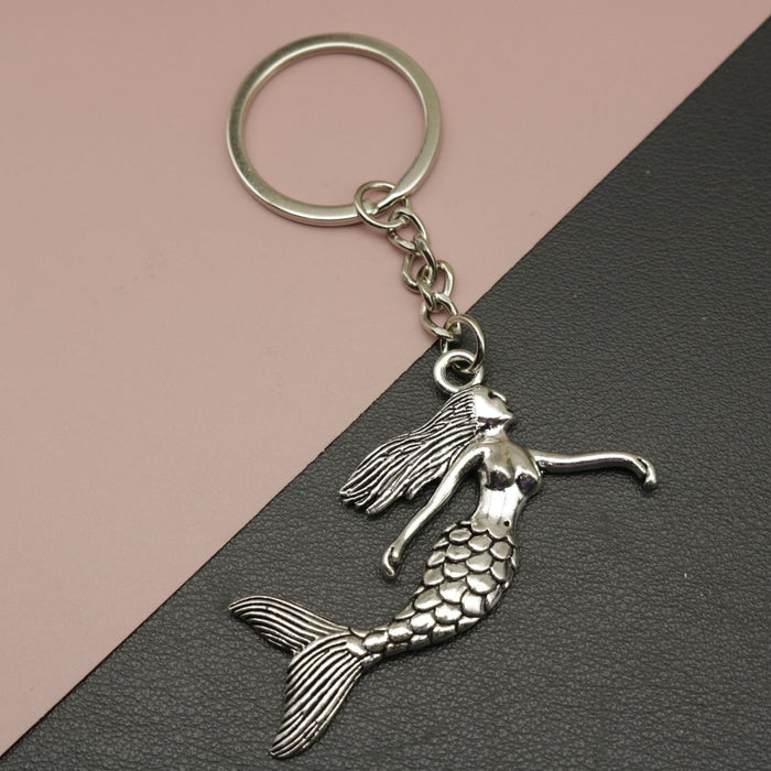 Zinc Alloy Mermaid Keychain Ocean Bag Charm Gift