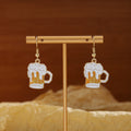 Creative Oktoberfest Beer Mug Bottle Cap Barrel Enamel Alloy Fun Personality Drop Earrings view 4